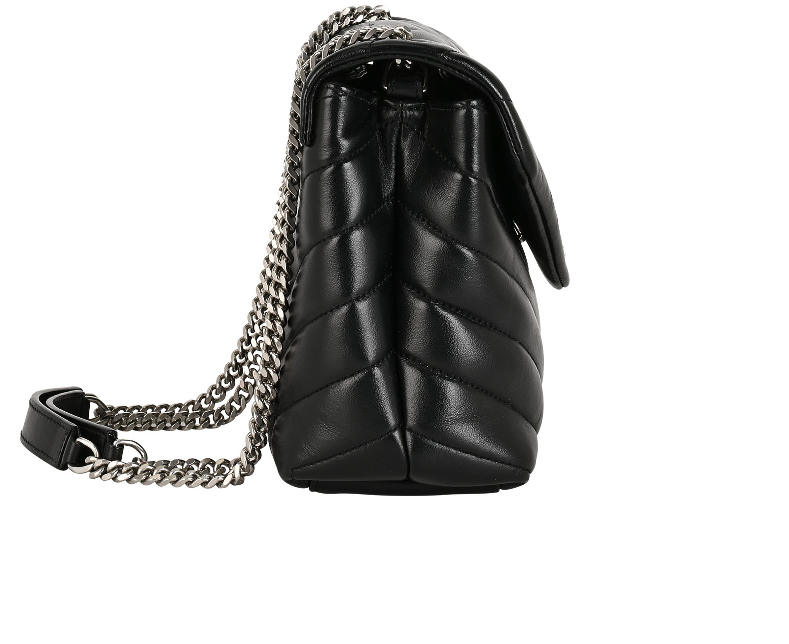 Small Loulou, &pound;1,200, Handbags, Black, Leather, Side view